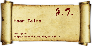 Haar Telma névjegykártya